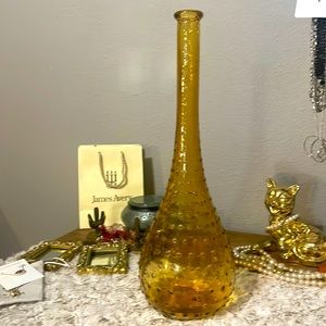 ✨🧞‍♂️ITALIAN ✨VINTAGE ~tall AMBER GENIE BOTTLE vase